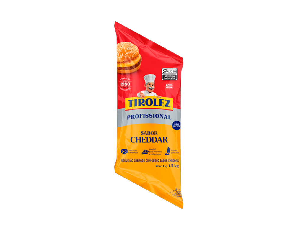 REQUEIJÃO SABOR CHEDDAR TIROLEZ 1,5 KG (CX 12 BIS)